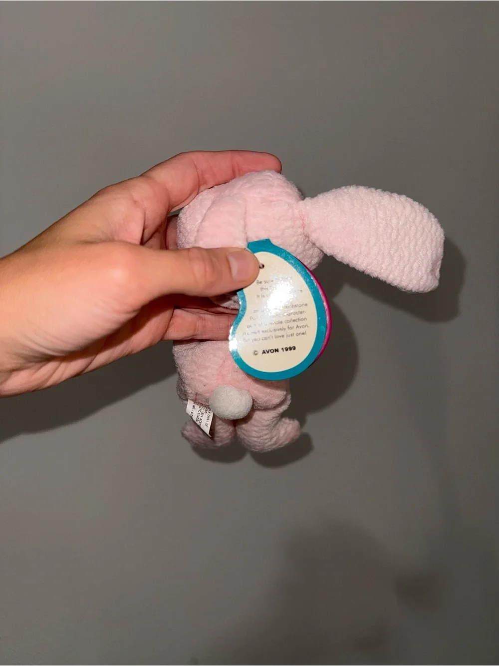 Vintage 1999 Avon Full O’ Beans Twinks the Bunny Pink Plush April Birthday